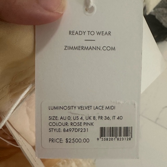 Zimmermann Luminosity Pink Velvet MIDI Dress size 2-4 US size 0 AU - Picture 13 of 16